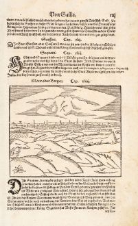 Antique Maps, Münster, Belgium, Hainaut, Mons, Bergen, 1578: Mont oder Bergen