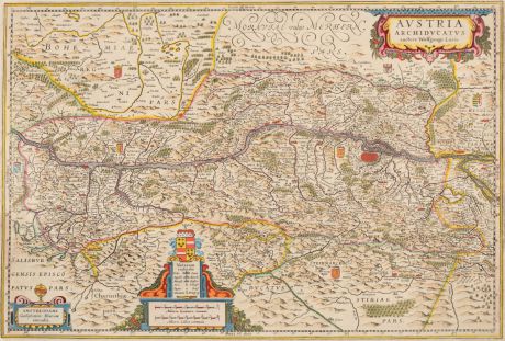 Antike Landkarten, Blaeu, Österreich - Ungarn, 1630: Austria Archiducatus. Auctore Wolfgango Lazio.