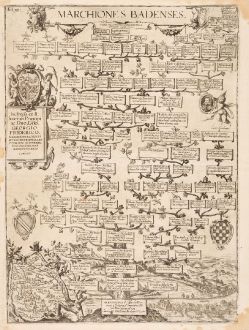 Antique Maps, Albizzi, Baden-Württemberg, Baden, 1610: Marchiones Badensis