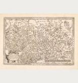 Antique map of Saxony, Saxony-Anhalt, Thuringia. Printed in Antwerp by Plantin Press in 1592.