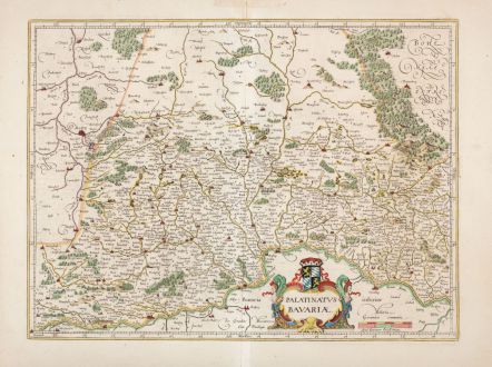 Antike Landkarten, Mercator, Bayern, Oberpfalz, 1653-66: Palatinatus Bavariae