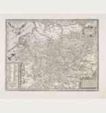 Antique map of Germany. Printed in Antwerp by Balthasar Moretus in 1624.