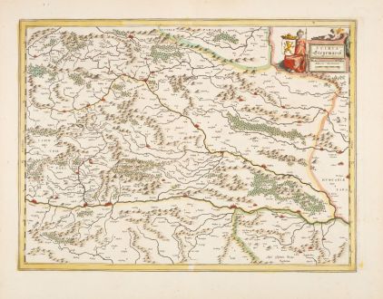 Antique Maps, Blaeu, Austria - Hungary, Steiermark, Styria, 1644-50: Stiria Steyrmarck