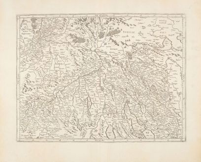 Antique Maps, Mercator, Switzerland, Zürich, Northern Switzerland, 1633: Zurichgow