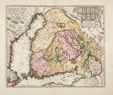 Antike Landkarten, de Wit, Finnland, 1680: Nova Tabula Magni Ducatus Finlandiae in Provincias Divisa, Multis Locis...