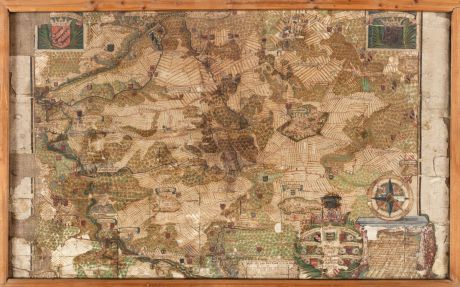 Antike Landkarten, Anonymous, Baden-Württemberg, Schwaben, Schwäbische Alb: Aigentlicher Entwurff Der Gnädigen Herrschafft Schülzburg, Granheim, Erbstetten und Ahnhausen. … Anno 1719 … von einer...