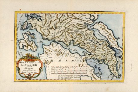 Antique Maps, von Reilly, Greece, 1789: Die Landschaft Livadien einst Hellas oder das eigentliche Griechenland