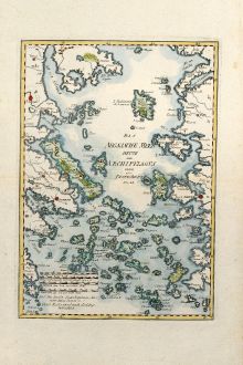 Antike Landkarten, von Reilly, Griechenland, Ägäis, Aigaio Pelagos, 1789: Das Aegaeische Meer Heute der Archipelagus oder das Insel-Meer