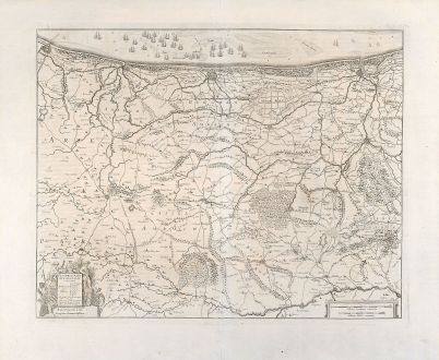 Antique Maps, Janssonius, Belgium, Belgium, Calais, Dunkirk, 1647: Flandriae Pars Occidentalis