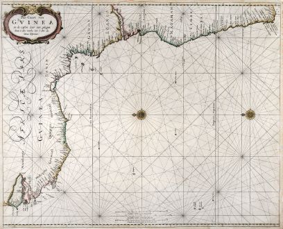Antike Landkarten, Goos, Westafrika, Seekarte, Südwestafrika, Guinea, Kapstadt: Pas-Caart van Guinea en de Custen daer aen gelegen Van Cabo verde tot Cabo de Bona Esperanca