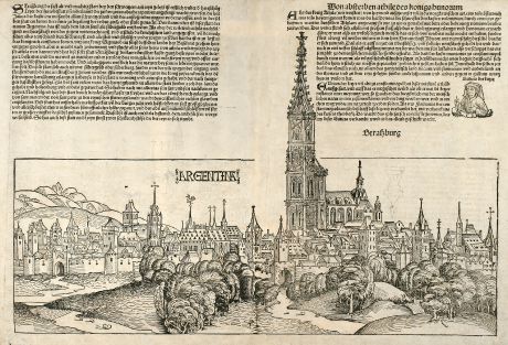 Antike Landkarten, Schedel, Frankreich, Straßburg, Budapest, 1493: Argentina, Straßburg, Ofen