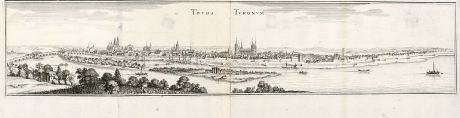 Antique Maps, Merian, France, Tours, 1657: Tours, Turonum