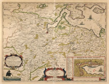 Antike Landkarten, Mejer, Deutschland, Flensburg, 1652: Landtcarte Vonn dem Ambte Flensborg, ohne Nordgoeßherde. Anno 1648.