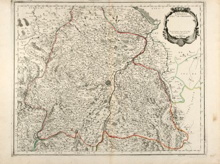 Antique Maps, Sanson, France, Alsace, Strasbourg, 1659: Tribocci Evesché de Strasbourg