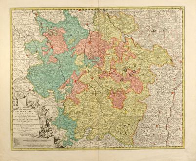 Antique Maps, Visscher, France, Lorraine, 1680: Generalis Lotharingiae Ducatus Tabula ...