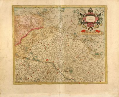 Antique Maps, Mercator, France, Alsace, Strasbourg, 1595: Alsatia inferior