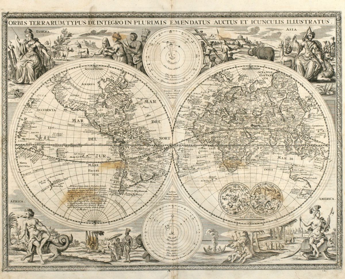 Anonymous: Orbis Terrarum Typus de Integro in, World Map, 1716