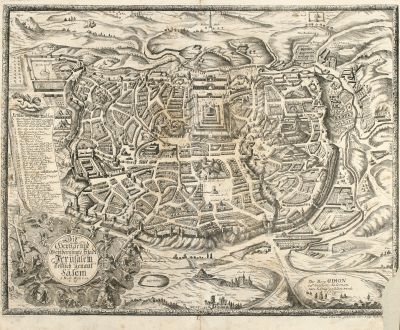 Antique Maps, Anonymous, Holy Land, Jerusalem, 1716: Die heylige und weitberühmte Stadt Jerusalem erstlich genant Salem