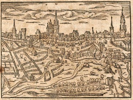 Antique Maps, Saur, Germany, Friedberg, 1608: Fridberga