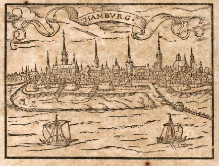 Antike Landkarten, Saur, Deutschland, Hamburg, 1608: Hambvrg