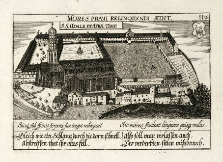 Antique Maps, Meissner, Germany, Augsburg, 1638: S. S. Udalr. Et Afrae Temp.