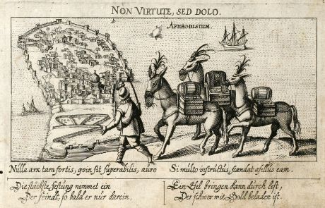 Antike Landkarten, Meissner, Nordafrika, Tunesien, Bone, 1638: Aphrodisium