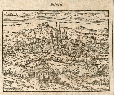 Antike Landkarten, Saur, Frankreich, Bourges, 1608: Bituris