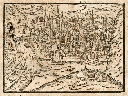 Antike Landkarten, Saur, Frankreich, Rouen, 1608: [Rothomagus/Roan]