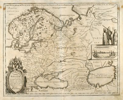 Antique Maps, Merian, Russia, Arkhangelsk, 1646: Tabula Russiae