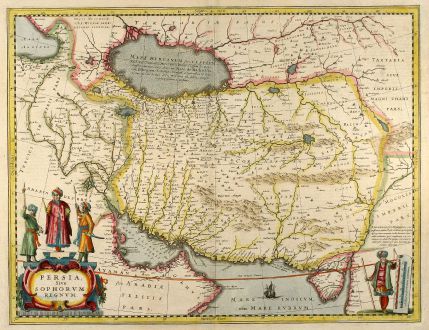 Antique Maps, Janssonius, Middle East, Iran, Iraq, 1650: Persia Sive Sophorum Regnum