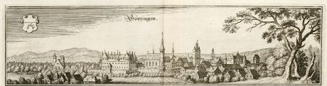 Antike Landkarten, Merian, Deutschland, Baden-Württemberg, Göppingen, 1643: Göppingen