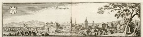 Antike Landkarten, Merian, Deutschland, Baden-Württemberg, Göppingen, 1643: Göppingen