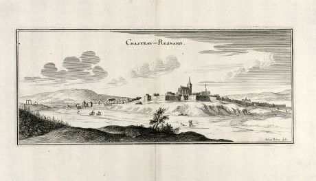 Antike Landkarten, Merian, Frankreich, Chateau-Renard, 1657: Chasteau Regnard