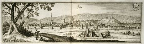 Antique Maps, Merian, Germany, Baden-Wurttemberg, Calw, 1643: Calw