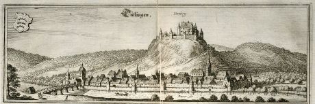 Antique Maps, Merian, Germany, Baden-Wurttemberg, Tuttlingen, 1643: Tutlingen