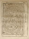 Antike Holzschnitt-Ansicht von Jerusalem. Gedruckt bei W. Richter im Jahre 1608 in Frankfurt.