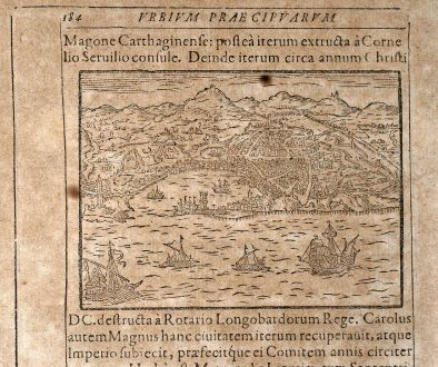 Antique Maps, Saur, Italy, Genoa / Genova, 1608: [Genua]