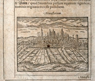 Antique Maps, Saur, Germany, North Rhine-Westphalia, Munster, 1608: Monasterium