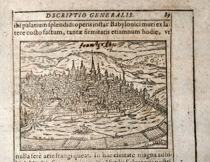 Antique Maps, Saur, Germany, Rhineland-Palatinate, Trier, 1608: [Treuiri]