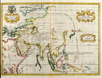 Antique Maps, Wells, Asian Continent, 1738: A New Map of Ancient Asia ...