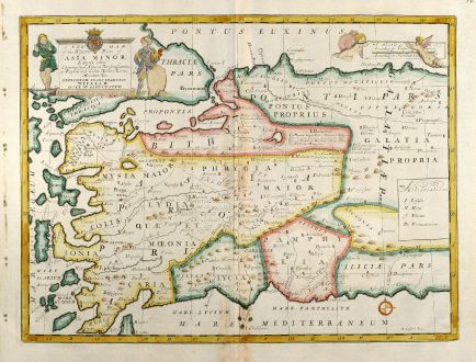 Antique Maps, Wells, Turkey, Greek Islands, West-Turkey, Bosporus, 1738: A New Map of The Western Parts of Asia Minor ...