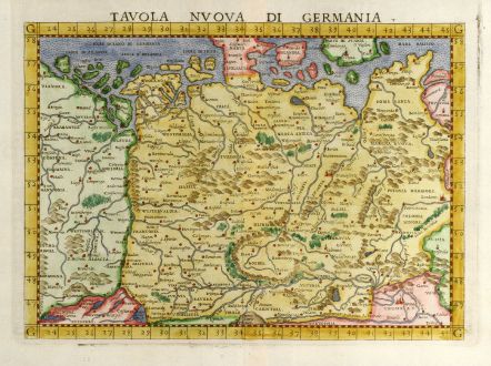 Antique Maps, Ruscelli, Germany, 1561: Tavola nuova di Germania